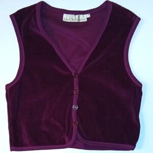 Suede Womans Liz Claiborne Wine Top, Sleeveless Vest (M) Vintage